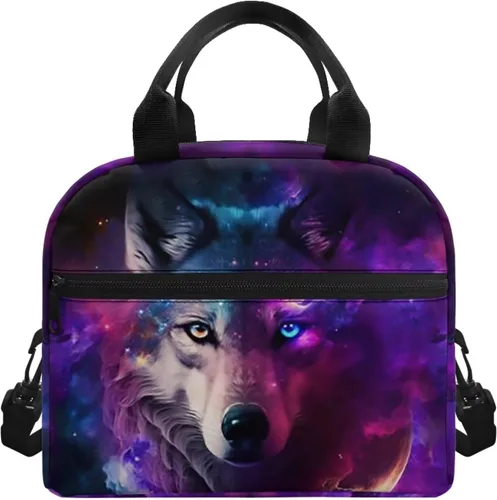 Vista 22 de Showudesigns Bolsas de almuerzo de flores de mariposa para mujer, lonchera aislada, bolsa de almuerzo reutilizable con correa ajustable
