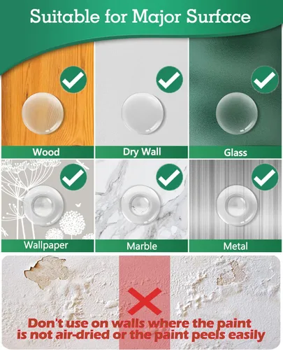 Vista 4 de Topes de pared para puerta, 12 unidades, protector de pomo de puerta de pared, protector de puerta, protectores de pared contra pomos de puertas