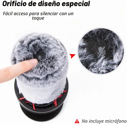 Vista 4 de Pantalla antiviento de micrófono Filtro Pop Compatible con HyperX QuadCast - Cubierta de espuma para micrófono con pantalla antiviento peluda