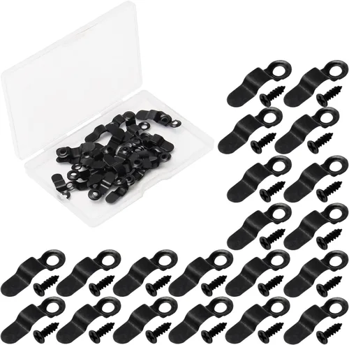 Vista 14 de MroMax 20 piezas de marcos de fotos, botones de giro, clips de plástico para marco de fotos con tornillos, piezas para colgar imágenes, fotos