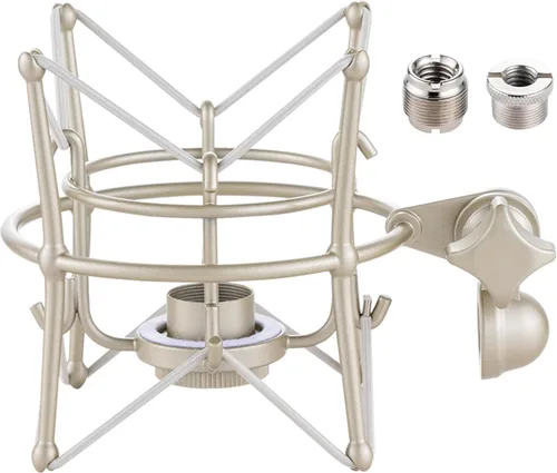 Vista 9 de Soporte de choque para micrófono, soporte universal de micrófono de metal, soporte de micrófono de grabación de araña, soporte de montaje de choque