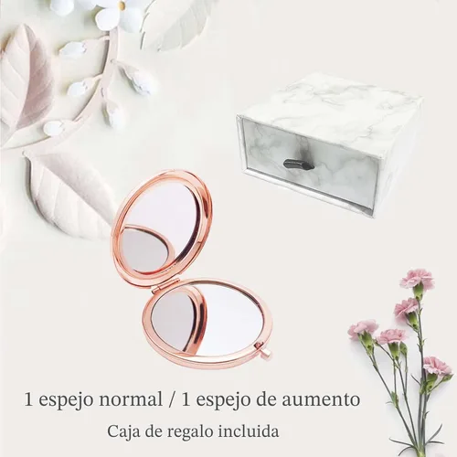 Vista 4 de Espejo compacto para regalos para hermanas, para mi hermosa hermana, hermoso espejo compacto de oro rosa, espejo de regalo único para amigas