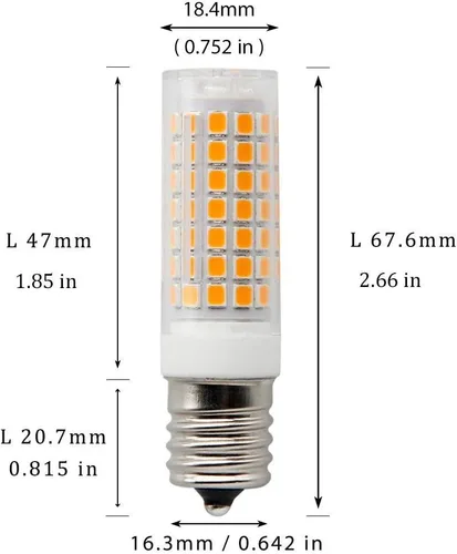 Vista 2 de 8206232A Bombilla LED para microondas E17, bombilla de campana extractora, S11 T8 T7 E17 base intermedia Reemplaza 1890433 8206232 AP4512653