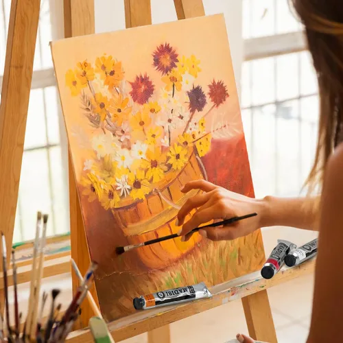 Vista 9 de LIGHTWISH Pintura al óleo, 21 colores al óleo vibrantes, tubos grandes de 1.7 onzas líquidas, pintura a base de aceite para pintura en lienzo