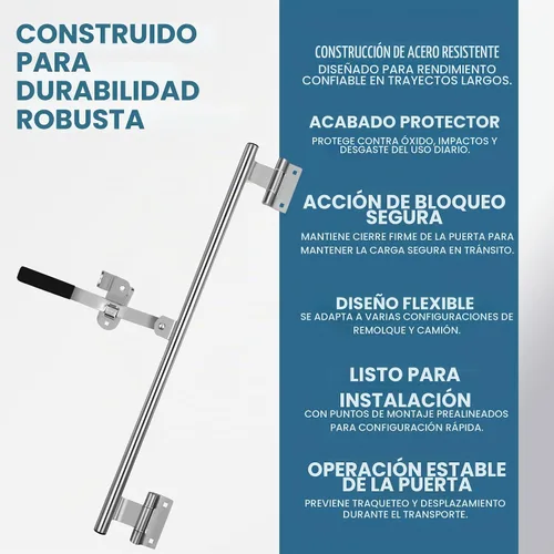 Vista 7 de ProCamp 36" Barra de Leva para Remolque Puerta Oscilante con Bisagra Barra de Leva Cerrajo Pestillo Manija de Cargo