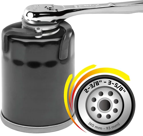 Vista 4 de Powerbuilt 240245 - Llave magnética de ajuste automático para filtro de aceite de 3 mandíbulas, 2.362-3.543 in