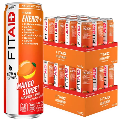 Vista 20 de Bebida FITAID ENERGY, 0.007 onzas de cafeína natural, keto, piña y mora, omega-3, 15 calorías, paleo, vegana y sin gluten, sin edulcorantes