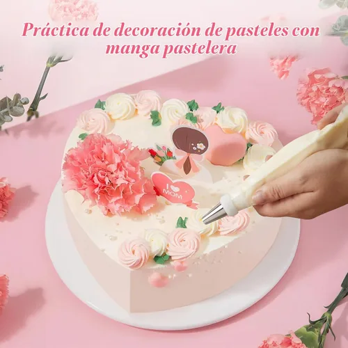 Vista 4 de Abaodam Maniquí de pastel de corazón de espuma de corazón, modelo de práctica de horneado de 12 pulgadas para el día de San Valentín, boda