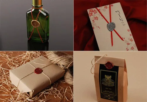 Vista 2 de Kit de sellos de cera de corazón de diamante, mango de madera, cuchara derretida, palitos de cera, juego de caja de regalo de velas, tarjetas