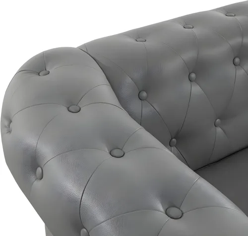 Vista 7 de Naomi Home Emery Chesterfield - Juego de sofá de dos plazas, color gris