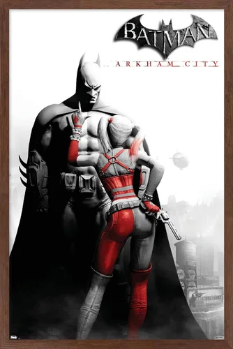 Vista 17 de Trends International DC Comics VIdeo Game - Póster de pared de Arkham City, arte clave, 14.725 x 22.375 pulgadas, versión enmarcada de madera