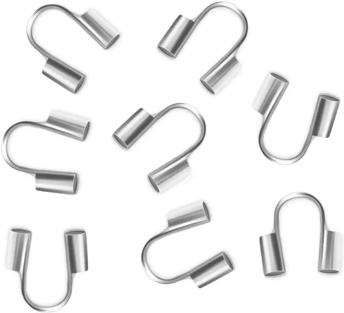 Vista 8 de 100 protectores de alambre de latón, protectores de alambre de metal de latón chapado en oro de 18 quilates para fabricación de joyas, bucles