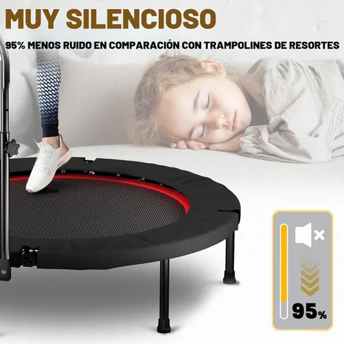 Vista 4 de Mini trampolín plegable de 42 pulgadas con mango ajustable de 5 niveles