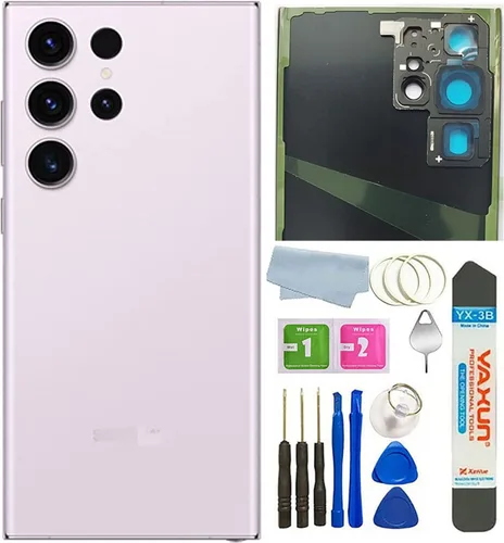 Vista 7 de Carcasa trasera de vidrio para Samsung Galaxy S23 Ultra 5G, con cintas preinstaladas (no apto para S23 / S23+ Plus) (crema)