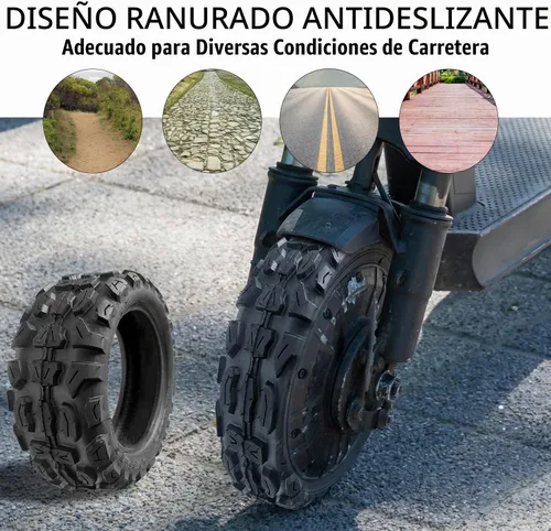Vista 5 de Neumático de vacío todoterreno 100/65-6.5, neumático de repuesto de scooter eléctrico de 11 pulgadas, con válvula de aire de neumático, compatible