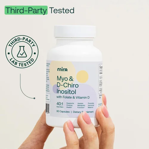 Vista 2 de MIRA Suplemento de SOP, Myo Inositol y D-Chiro Inositol Proporción 40:1, ayuda a promover el equilibrio hormonal y apoyar la salud ovárica