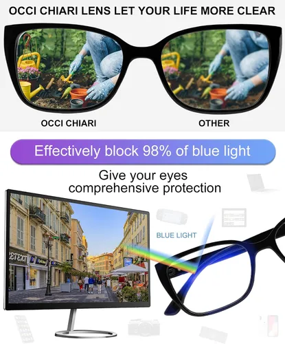 Vista 3 de OCCI CHIARI Gafas de lectura con bloqueo de luz azul para mujer Negro