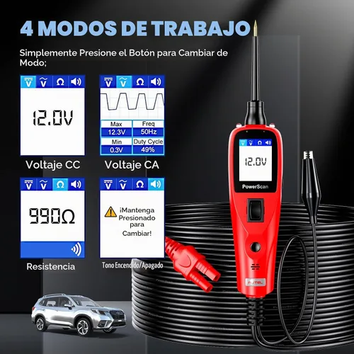 Vista 3 de Autel, medidor de sistema eléctrico PowerScan Ps100, medidor de circuito de Ps 100