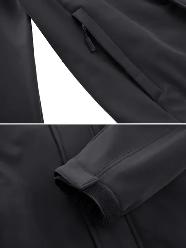 Vista 6 de TACVASEN Chaquetas tácticas para hombre, resistente al agua, softshell con forro polar, abrigo de entrenamiento para senderismo