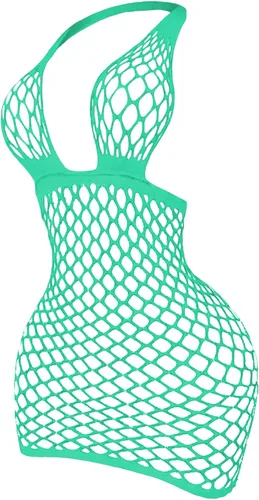 Vista 6 de SweatyRocks Vestido de lencería sexy de malla para mujer, lencería tipo Negro