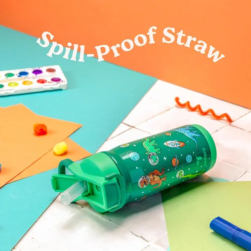 Vista 11 de Reduce Hydrate Pro Kids - Botella de agua aislada de acero inoxidable de 14 onzas con pajilla, vaso a prueba de derrames para niños, retención