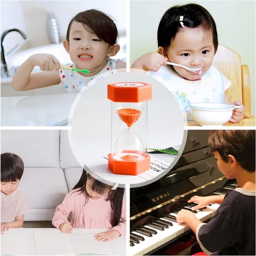Vista 2 de XINBAOHONG - Temporizador de arena, reloj de arena de 3 minutos y 10 minutos, temporizador para juegos infantiles, aula, hogar, oficina, cocina