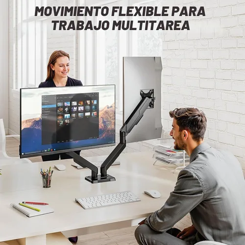 Vista 2 de 5Rcom Soporte de monitor doble para pantallas de computadora de 17-34