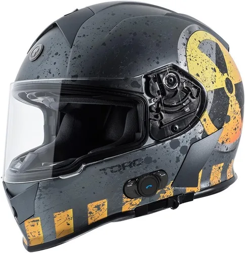 Vista 4 de Torc T14B Mako Casco de cara completa con Bluetooth integrado Humo claro