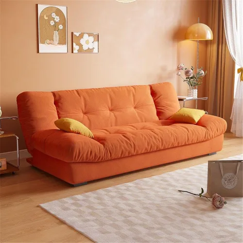 Vista 8 de Sofá futón extraíble resistente a desgarros, sofá futón convertible estilo moderno y simple con respaldo acolchado para sala de estar, apartamento