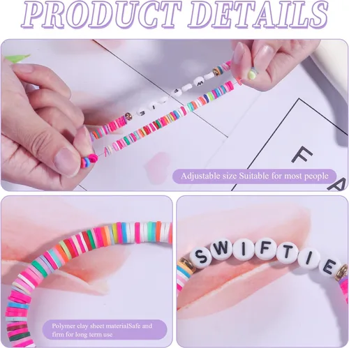 Vista 6 de SINCSEFK Juego de 12 pulseras de la amistad TS de varias capas inspiradas en álbumes de música, regalos para fanáticos, niños, mujeres y niñas