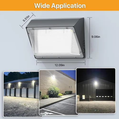 Vista 6 de Paquete de luz LED de pared de 120 W con fotocélula del atardecer al amanecer, 18,000 lm (150 LM/W) luz de inundación para montaje en pared al aire