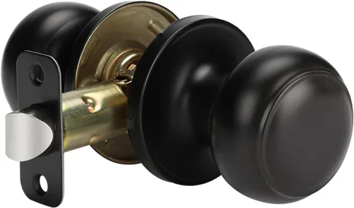 Vista 59 de Goldenwarm Pomos de puerta de paso de bronce champán, 1 paquete de pomos para puerta de armario interior, juego de perillas de puerta de paso