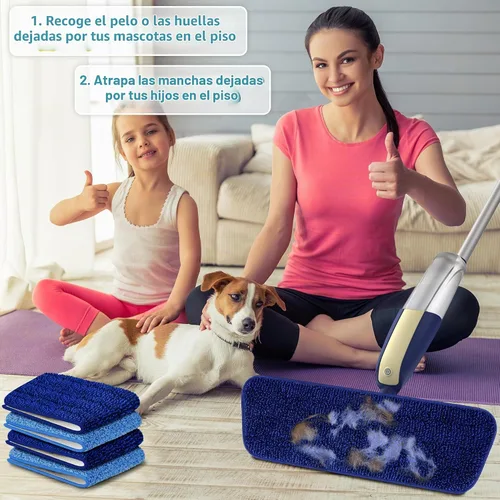 Vista 4 de Trapeadores húmedos en aerosol para limpieza de pisos: fregona de piso de Beige