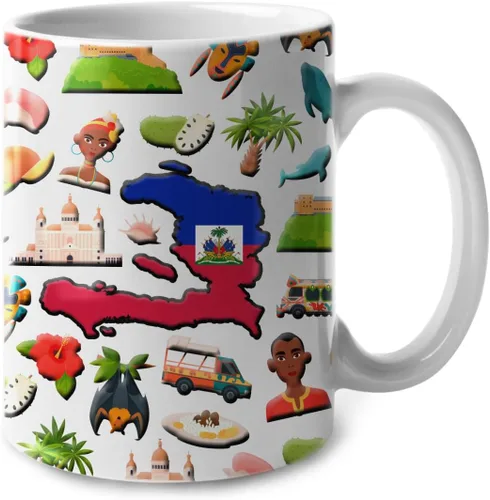 Vista 17 de Lotacy Taza de café con símbolos de Cuba con bandera de mapa, taza de cerámica de bandera cubana de 11 onzas, recuerdo de Cuba y regalos, idea