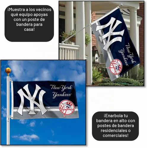 Vista 3 de WinCraft Bandera de NY Yankees Logo Insignia de 3 x 5 pies con ojal