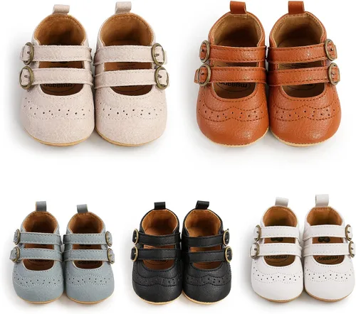 Vista 3 de BENHERO Zapatos de bebé para niñas zapatos planos Mary Jane para bebé vestido de boda zapatos deportivos para bebé