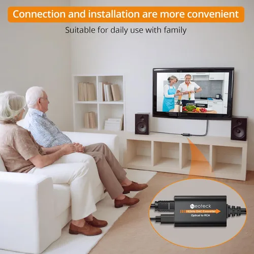 Vista 6 de Neoteck Convertidor de Cable Óptico a RCA DAC con Circuito Integrado de Amplificador de Audio Integrado 192kHz SPDIF a RCA Convertidor Digital a