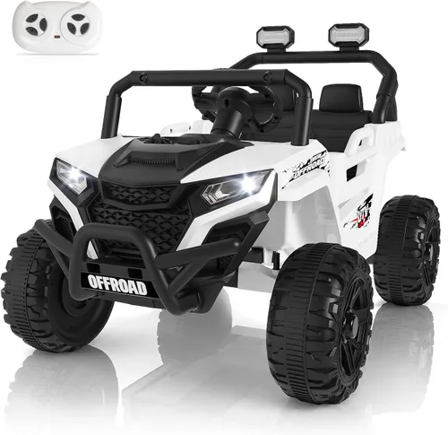 Vista 9 de Winado 12V Ride on Off-Road UTV, coche eléctrico para niños con control Negro