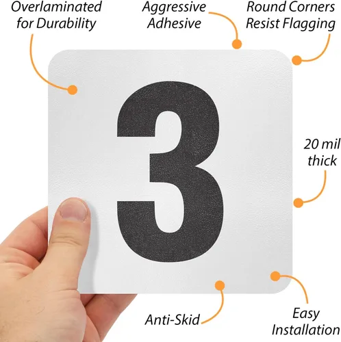 Vista 4 de SmartSign Marcador/letrero adhesivo de profundidad de piscina "3 pies", altura de letra de 4 pulgadas, vinilo laminado de 20 mil con superficie