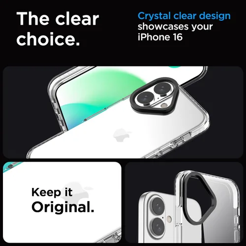 Vista 2 de AICase Funda protectora para iPhone 16 compatible con iPhone 16, delgada, ligera, transparente [no amarillenta] Diseño vibrante