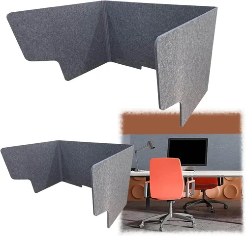 Vista 10 de LIGUOYI Divisores de escritorio que absorben el sonido, división acústica, panel de privacidad de escritorio independiente, paquete de 2, paneles