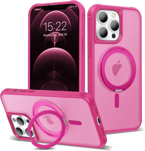 Vista 35 de Funda para iPhone 11 con soporte de anillo magnético giratorio de 360° [compatible con Mag-Safe] [Protección de grado militar] Funda translúcida