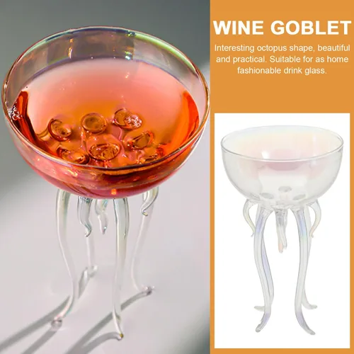 Vista 3 de Copa de cóctel creativa Forma única Medusa Copa de vino Uso Pub Copas de vino transparentes Fiestas Bodas Bares para el hogar