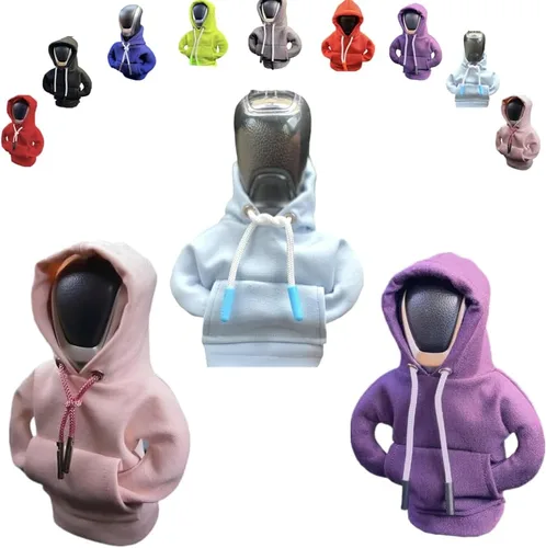 Vista 18 de Funda para palanca de cambios de automóvil, suéter divertido con pomo de palanca de cambios, sudadera con capucha para decoración y protección