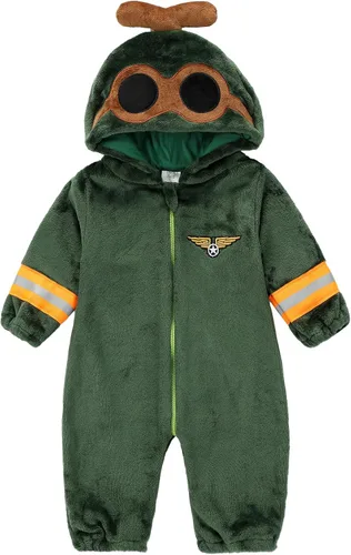 Vista 8 de Disfraz unisex de animal para bebé, con capucha, mameluco para cosplay Amarillo pato