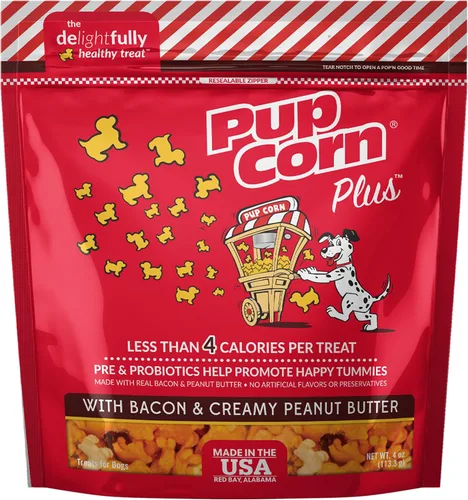 Vista 13 de Pup Corn Plus - Golosinas para perros infladas con prebióticos y probióticos - Pollo y queso cheddar (24 onzas) - Fabricado en Estados Unidos