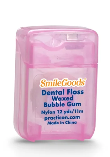 Vista 2 de SmileGoods Hilo dental encerado, 12 yardas, paquete a granel de 72, sabor a chicle