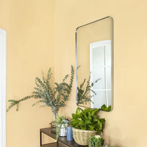 Vista 6 de GRACTO Espejo de baño con marco de metal de acero inoxidable de níquel cepillado de 20 x 30 pulgadas para montar en la pared, espejo rectangular