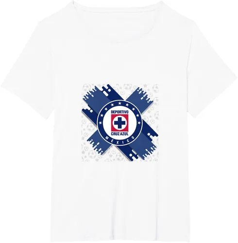 Vista 53 de Camiseta con logotipo de CAZ, Azul / Patchwork, S