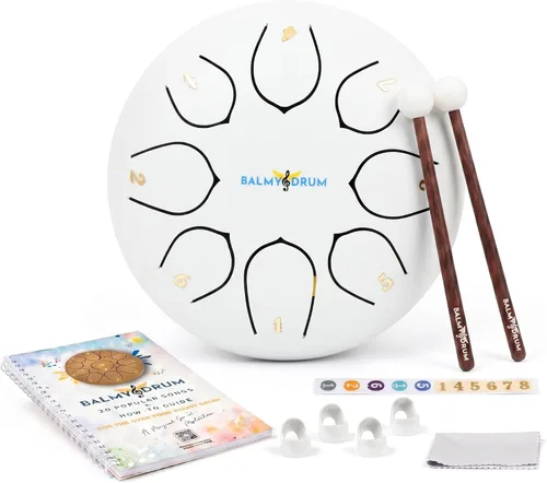 Vista 13 de El Tambor Bálsamo - Tambor de Lengua de Acero de 6 Pulgadas de 8 Notas, Instrumento de Tambor de Acero, Tambores para Niños y Adultos, Set de Tambor